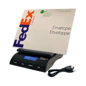 Digital 50 lb x 0.2 oz Postal Table Shipping Mail Scale with Large Display, Envelope Stand and USB Power Cable