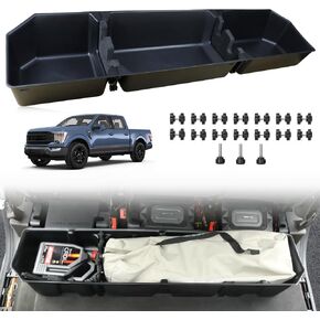 Under Seat Storage organizer Box Compatible with 2015-2024 Ford F150 SuperCrew Cab & Crew Cab seat tool box extension,Hidden storage Detachable design