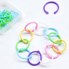 30Pcs Random Color Loose Leaf Binder Rings, Office Book Rings Candy Color Plastic Binder Rings Key Rings Book Rings for School, Home, Office, Scrapbook, Keychain Random Color 15 mm/0.59 inch