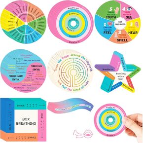 Breath Sensory Anxiety Stickers - 24PCS Calm Strips for Anxiety Sensory Stickers Anti Stress Fidget Rough Tactile Textured Mindfulness Stickers Stress Anxiety Relief Adhesive for Kids Adults
