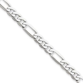 The Black Bow 4.5mm, 14k White Gold, Flat Figaro Chain Necklace