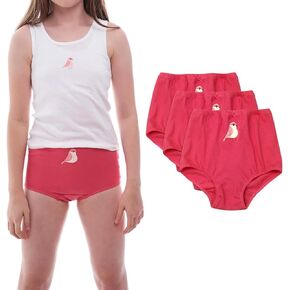 Kids' Cotton Underwear Panties 3-Pack - Soft, Full-Cut Briefs for Little and Teen Girls