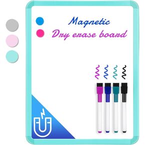 VUSIGN Small White Board Dry Erase, 14'' x 11'' Magnetic Dry Erase Board, Mini Whiteboard with Markers for Kids, Students, Fridge, Wall, Locker