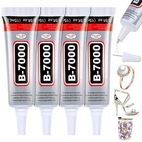 B7000 Glue Clear for Rhinestones, 2Pcs 110mL B-7000 Jewelry Bead Gem Glue with Crystal Rhinestones, Tweezer Dotting Rhinestone Tool for Clothe Fabric Shoes DIY Crafts Jewelry Making Nail Art