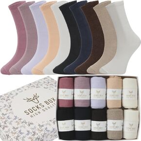 Socks for Women, Cotton Crew Socks for Women, 3/5/10/15 Pack Womens Socks