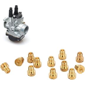 Carburetor Carb Main Jets Kit, 12Pcs Carburetor Main Jets Metal Carburetor Main Nozzle for Dellorto PHBG SHA SHB SHBC