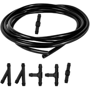 Windshield Washer Hose Kit - 6.56 feet (2 m) with 6-pcs Connectors – Universal Wiper Fluid Hose suitable for most vehicles
