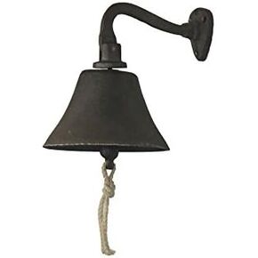 Hampton Nautical Cast Iron Hanging Ship's Bell 6" - Vintage Cast Iron Decoration - Metal Wall De