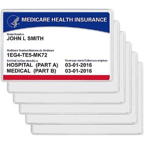 New Medicare Card Holder Protector Sleeves, 12Mil Clear PVC Soft Water Resistant Medicare Card Protector Sleeves for Credit Card Business Card Social Security (Matte 6 Pack)