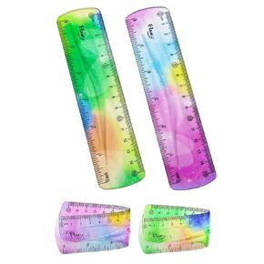 2 PCS Flexible Ruler 6 Inches Bendable Plastic Ruler Colorful for Students School Office Home(Color Sent Randomly)