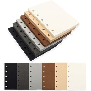 Mini Binder Paper Refill 300 Sheets Blank Filler Paper A8 Planner Inserts Memo Refills 6 Colors Loose Leaf Paper Inner Pages for 5 Ring Binder Notebook