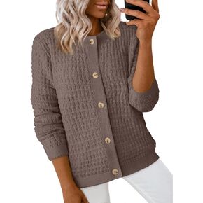Dokotoo Cardigan Sweaters for Women Lightweight Long Sleeve Open Front 2024 Button Down Jacket Winter