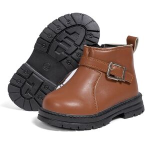 أحذية Zoolar للأولاد والبنات عالية الجودة من الجلد للكاحل للأطفال في الشتاء الدافئ والثلج في الهواء الطلق، أحذية المشي لمسافات طويلة للأطفال الصغار غير قابلة للانزلاق، أحذية مشي ناعمة ومتينة in Kuwait
