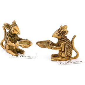 2.4 "مصباح زيت الفأر النحاس ضياء عقد ماوس غانيشا يجلس الحيوان العناصر الزخرفية للمنزل والمكتب ديكور in Kuwait