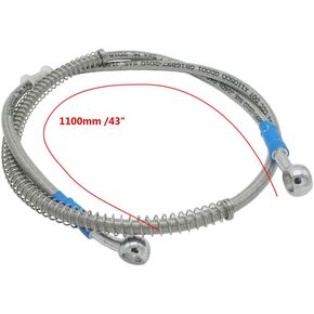 SYUU 1100mm 110cm M10 Reinforced Hydraulic Brake Oil Hose Line Banjo Fitting Stainless Steel End Braided Cable compatible with Motorcycle Pit Dirt Bike Enduro Motocross Street Bikes Sport Bikes