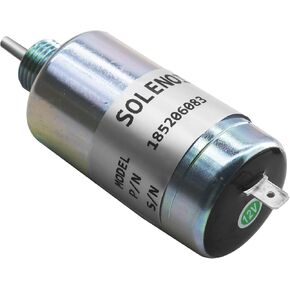 Fuel Shut Off Solenoid 12V Stop Solenoid 185206083 SBA185206085 Compatible with New Holland Skid Steer Loader Tractor, Compatible with Case IH Tractor Loader, Compatible with Perkins 100 Shibaura