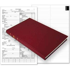 كتاب سجل الجنازة الأمريكية من BookFactory/كتاب سجل الجنازة المنزلي - F.J. Feineman Co. 4300-F الإصدار 336 صفحة قسم الغلاف العنابي مخيط بقوة 8 7/8 بوصة × 13 1/2 بوصة (LOG-336-4300-F-LMT38) in Kuwait