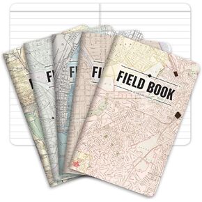 Field Notebook - Antique Map Patterns - Lined Memo Book (3.5"x5.5") - ELAN-FN-003L