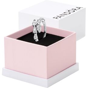Pandora Sparkling Overlapping Band Ring, Sterling silver, With Gift Box