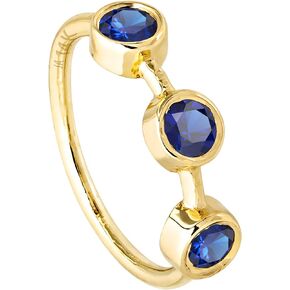 Jewelry Avalanche Solid 14K Gold Nose Hoop 20G Nose Ring Bezel Set 3-Stone Blue Sapphire Nose Hoop - Ear Cartilage Ring - September BirthStone Nose Ring