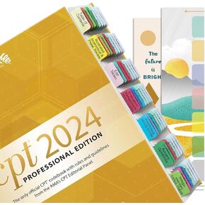Index Tabs for CPT 2024 Professional Edition (AMA), Upgraded 60 Book Tabs, Color-Coded with Alignment Card & Page Numbers Sheet & Bookmark, Laminated Durable, Book Not Included