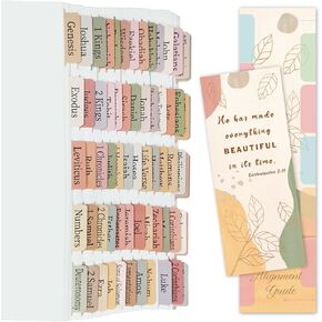 Earth Tone Bible Tabs for Old and New Testament, Catholic Bible Tabs, 100 Pcs Study Bible Index Tabs, Laminated & Tear-resistant for Women/Men/Boys/Girls, Bible Journaling Supplies, Christian Gift