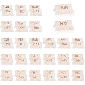 48 Pieces Monthly Tabs, Adhesive Month Tabs for Planner Pink Monthly Calendar Stickers Monthly Tabs for Planners Journal Notebook Office School Supplies