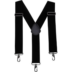 GNEGNI 2'' Wide Elastic Suspenders for Men, Heavy Duty Work suspenders, Y-Back Suspenders Tool Belt with Rugged Hooks