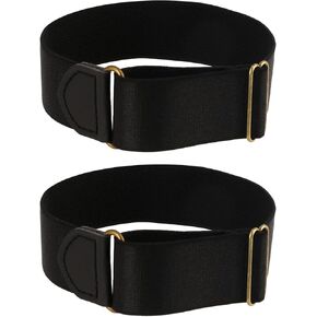Elastic Black Arm Band Sleeve Garters Stretchy Adjustable Anti-Slip Shirt Long Sleeve Holders Armband for Men