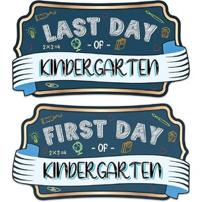 First & Last Day of School Sign Double Sided First Day of Kindergarte Chalkboard Style Photo Prop Signs Back to School Gifts for Kids Girls Boys Reusable First Day of Kindergarten Photo Props