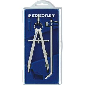 Staedtler Mars Comfort, Professional Drafting, Drawing Compass with Extension Arm, Draws Circles up to 19.5 Inch Diameter, Spring Bow Compass with Center Adjuster Wheel, 551 02