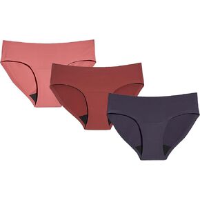 KNIX Leakproof Bikini - Period Underwear for Women - Twilight Navy/Spiced Apple/Rosette - (3-Pack)