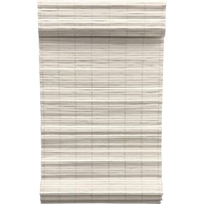 Radiance Cordless Bamboo Roman Shades for Windows - Bamboo Blinds for Minimal Privacy & Light Filtering - Brooklyn Flatstick Bamboo Shades for Inside Mount - White - 34" W x 64" L - (2216910E)