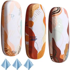 علبة نظارة مكونة من 3 قطع مع قطعة قماش للتنظيف، وحافظة نظارة ذات هيكل صلب وحافظة نظارة للقراءة للنساء والرجال in Kuwait