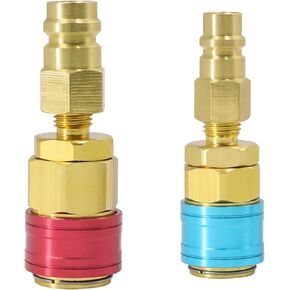 R1234YF Adapter, R1234yf to R134a Quick Coupler, High Low Side Conversion Kit for Car Auto AC Charging, R1234yf Refrigerant Air Conditioning System Hose Fitting