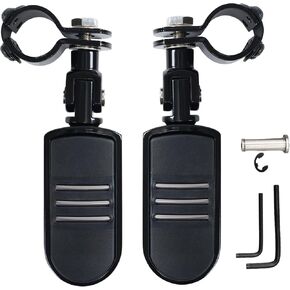 Highway Pegs,Motorcycle Road Pegs w/Mounts Extenders for Harley Touring Street Glide Electra Glide Road King Softail CVO Dyna Trike VRSC Sportster w/32mm Engine Guard Gloss Black
