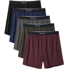 DAVID ARCHY Mens Boxer Shorts Underwear Quick Dry Breathable Mens Boxers Moisture Wicking Boxers for Men 3 or 5 Pack