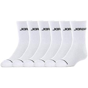 Jordan Jumpman Boys Cushioned Crew Socks 6 Pairs Kids Shoe Size 3-5 Years 7-9 Sock Size