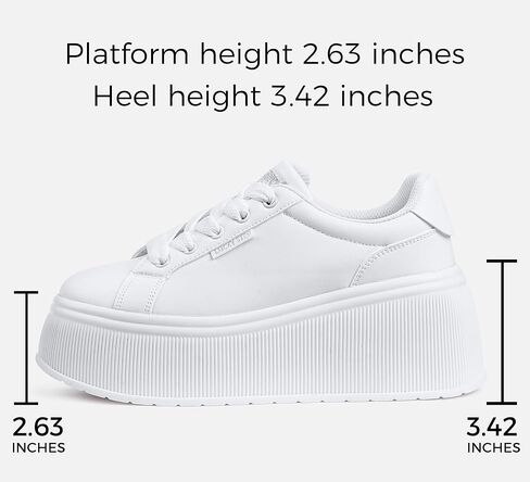 LUCKY STEP Women's Platform Fashion Sneakers Classic Wedge Canvas Casual Low Top Retro Walking Shoes in Kuwait