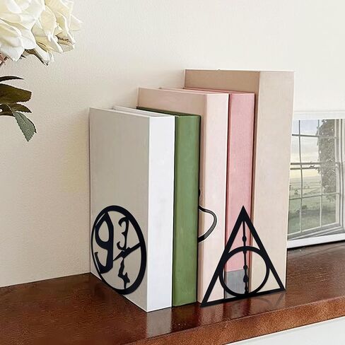 Decorative Bookends for Bookshelf, Black Magic Book Stopper, Unique Gifts for Family Friends Kids, Study Room Home Office Decor in Saudi Arabia