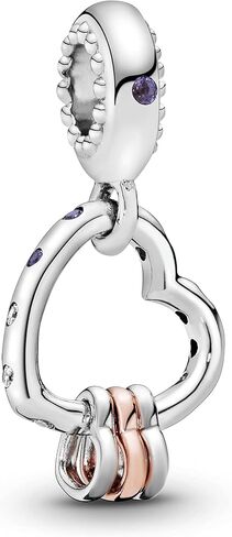 Pandora Heart Full of Hearts Set - Women's 14k Rose Gold-Plated and Sterling SilverHeart Full of Hearts Dangle Charm & Heart Clasp Snake Chain Bracelet - Jewellery Set With Gift Box in Saudi Arabia