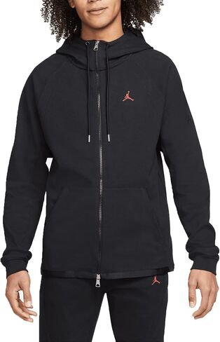 Nike Jordan Essentials Men's Warmup Hooded Jacket (as1, alpha, m, regular, regular, Black/Gym Red) in Saudi Arabia