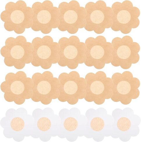 20 Pieces Nipple Breast Covers Disposable Bra Pasties Self-Adhesive No Show Bra Petal Bra Pad for Women in Saudi Arabia