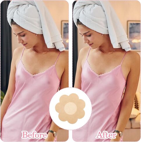 20 Pieces Nipple Breast Covers Disposable Bra Pasties Self-Adhesive No Show Bra Petal Bra Pad for Women in Saudi Arabia