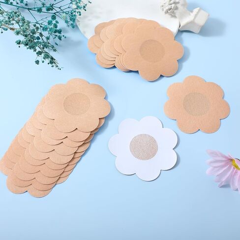 20 Pieces Nipple Breast Covers Disposable Bra Pasties Self-Adhesive No Show Bra Petal Bra Pad for Women in Saudi Arabia