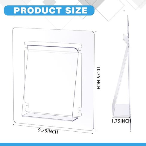 2 Pack Clear Single Pocket Wall File Holder Clear Hanging Wall Organizer Acrylic Wall Pocket for Charts Mails Folders Notices Catalogs Papers Magazines Menus, for Office and Home in Saudi Arabia