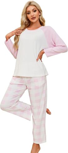 U2SKIIN Matching Pajamas for Couples Plaid Ultra Soft Pullover Pjs Set for Men and Women Warm Loungewear in Kuwait