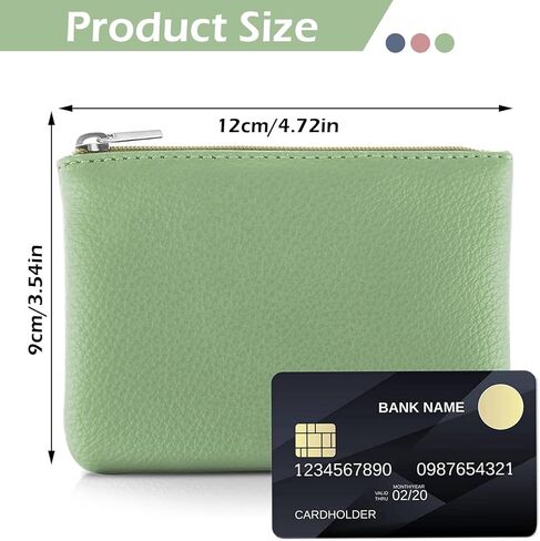 محفظة عملات معدنية مكونة من 3 قطع، محفظة عملات معدنية بسحاب من البولي يوريثان، محفظة تغيير صغيرة محمولة للرجال والنساء مفتاح معرف بطاقة الائتمان in Kuwait