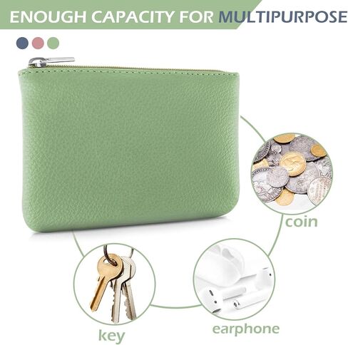 محفظة عملات معدنية مكونة من 3 قطع، محفظة عملات معدنية بسحاب من البولي يوريثان، محفظة تغيير صغيرة محمولة للرجال والنساء مفتاح معرف بطاقة الائتمان in Kuwait