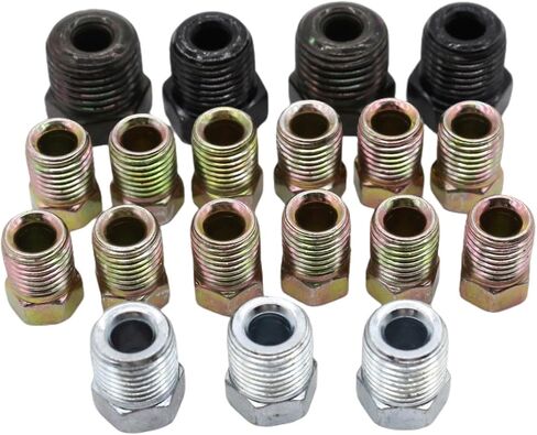 Car Stainless Brake Line Fitting Kit for 3/16" tube, Inverted Flare (19 Fittings) in Kuwait